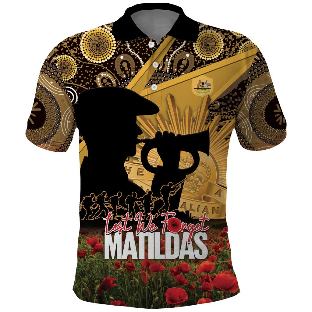 Personalised Australia Matildas ANZAC Day Polo Shirt Last Post Poppy Lest We Forget