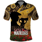 Personalised Australia Matildas ANZAC Day Polo Shirt Last Post Poppy Lest We Forget