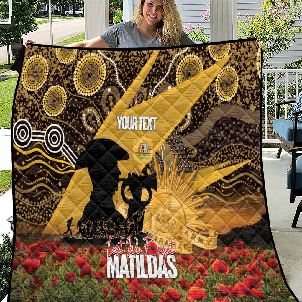 Personalised Australia Matildas ANZAC Day Quilt Last Post Poppy Lest We Forget