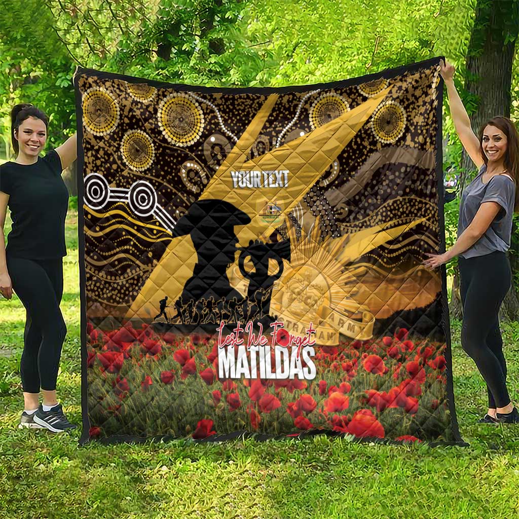 Personalised Australia Matildas ANZAC Day Quilt Last Post Poppy Lest We Forget