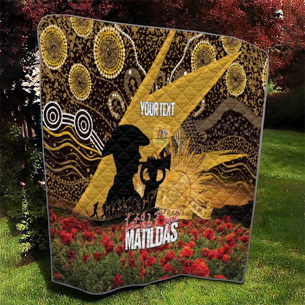 Personalised Australia Matildas ANZAC Day Quilt Last Post Poppy Lest We Forget