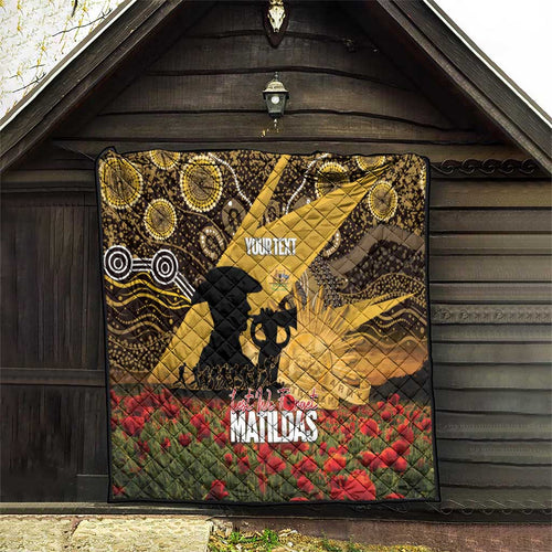 Personalised Australia Matildas ANZAC Day Quilt Last Post Poppy Lest We Forget