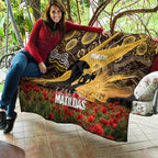 Personalised Australia Matildas ANZAC Day Quilt Last Post Poppy Lest We Forget