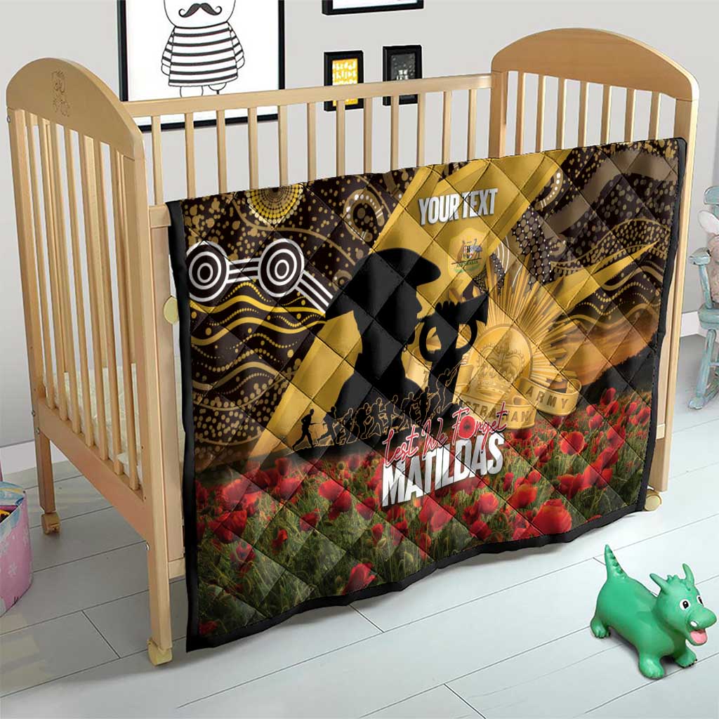 Personalised Australia Matildas ANZAC Day Quilt Last Post Poppy Lest We Forget