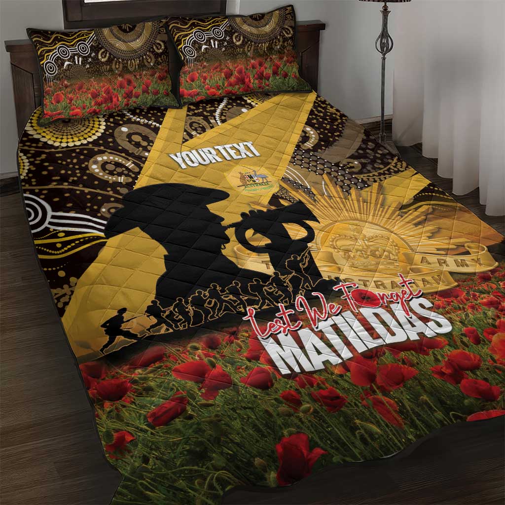 Personalised Australia Matildas ANZAC Day Quilt Bed Set Last Post Poppy Lest We Forget