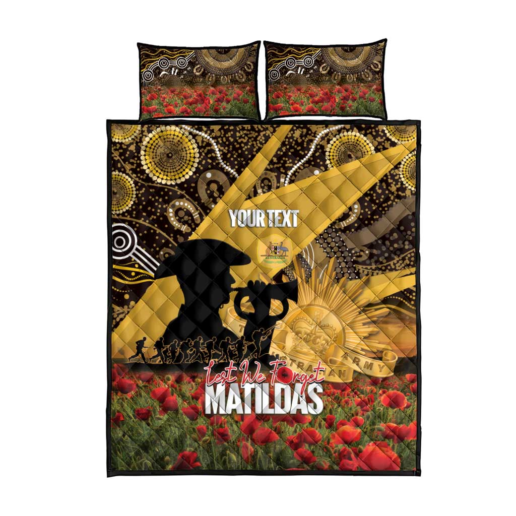 Personalised Australia Matildas ANZAC Day Quilt Bed Set Last Post Poppy Lest We Forget