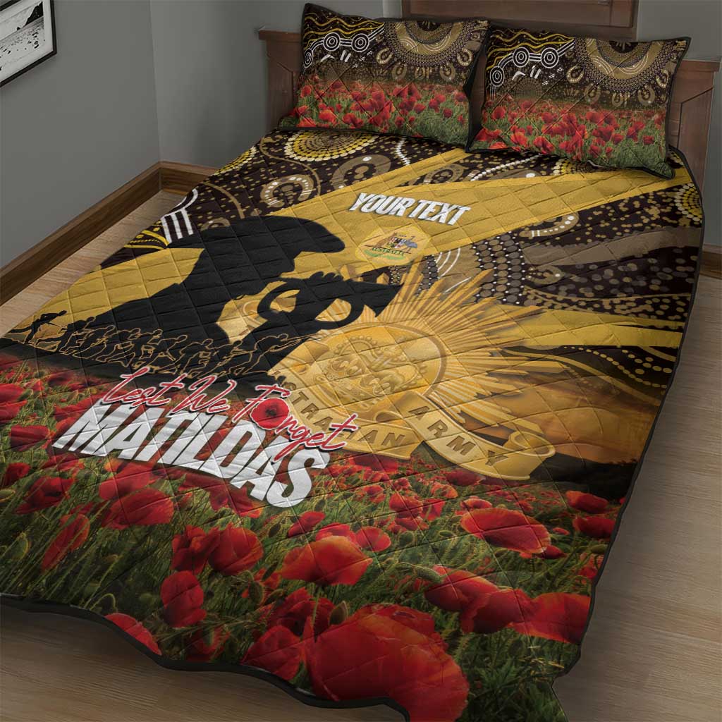 Personalised Australia Matildas ANZAC Day Quilt Bed Set Last Post Poppy Lest We Forget