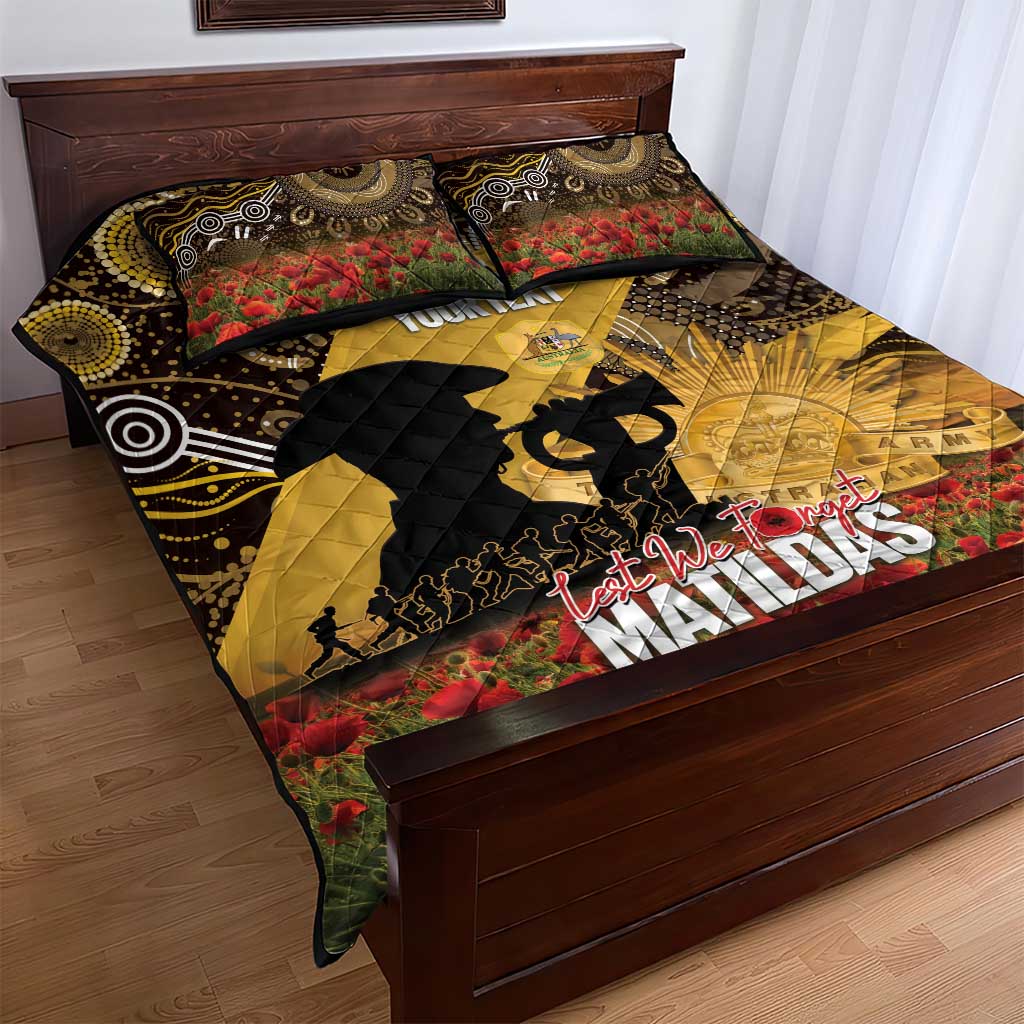 Personalised Australia Matildas ANZAC Day Quilt Bed Set Last Post Poppy Lest We Forget