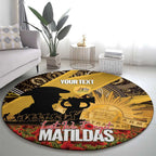 Personalised Australia Matildas ANZAC Day Round Carpet Last Post Poppy Lest We Forget