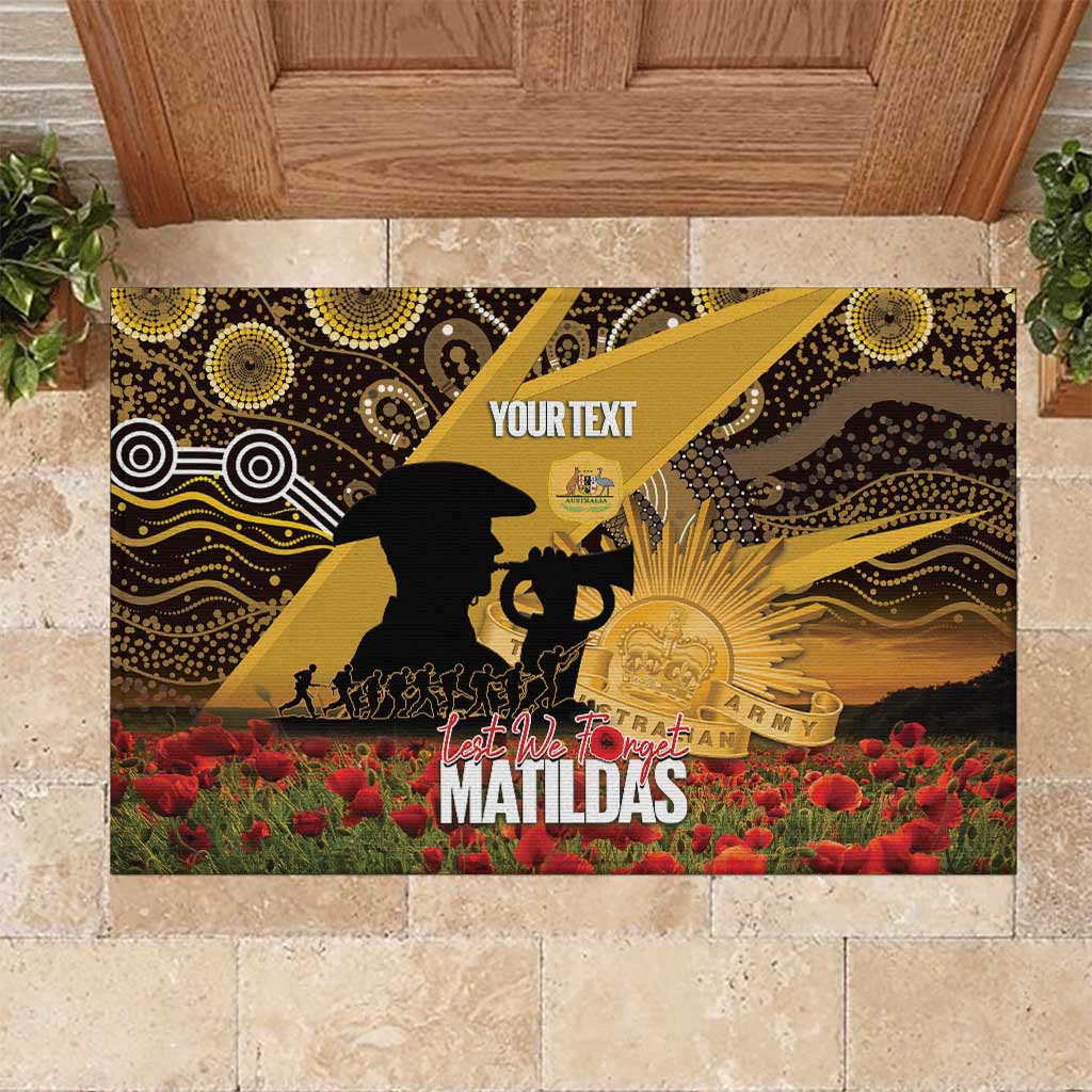 Personalised Australia Matildas ANZAC Day Rubber Doormat Last Post Poppy Lest We Forget