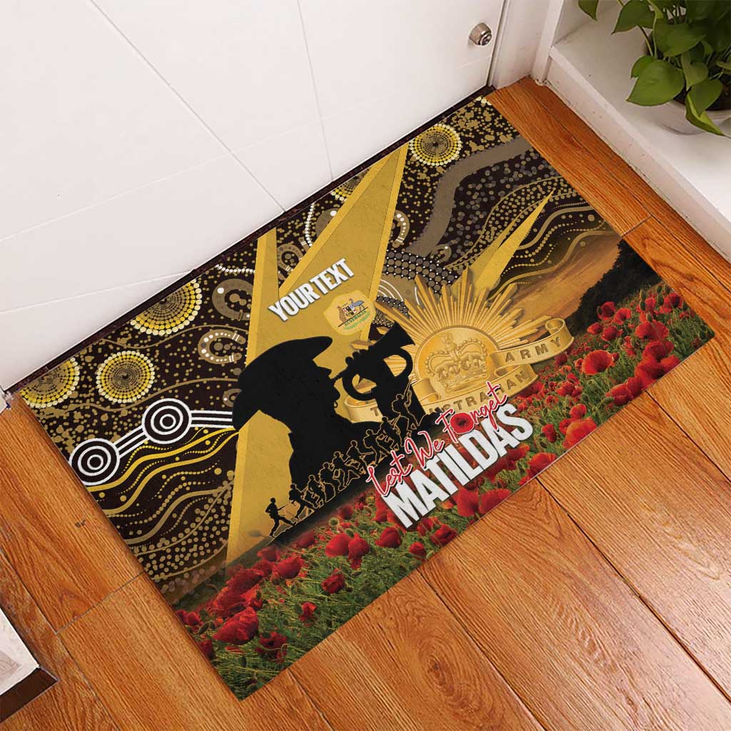 Personalised Australia Matildas ANZAC Day Rubber Doormat Last Post Poppy Lest We Forget
