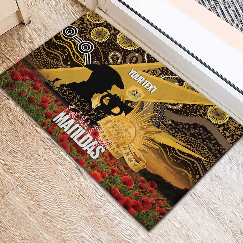 Personalised Australia Matildas ANZAC Day Rubber Doormat Last Post Poppy Lest We Forget