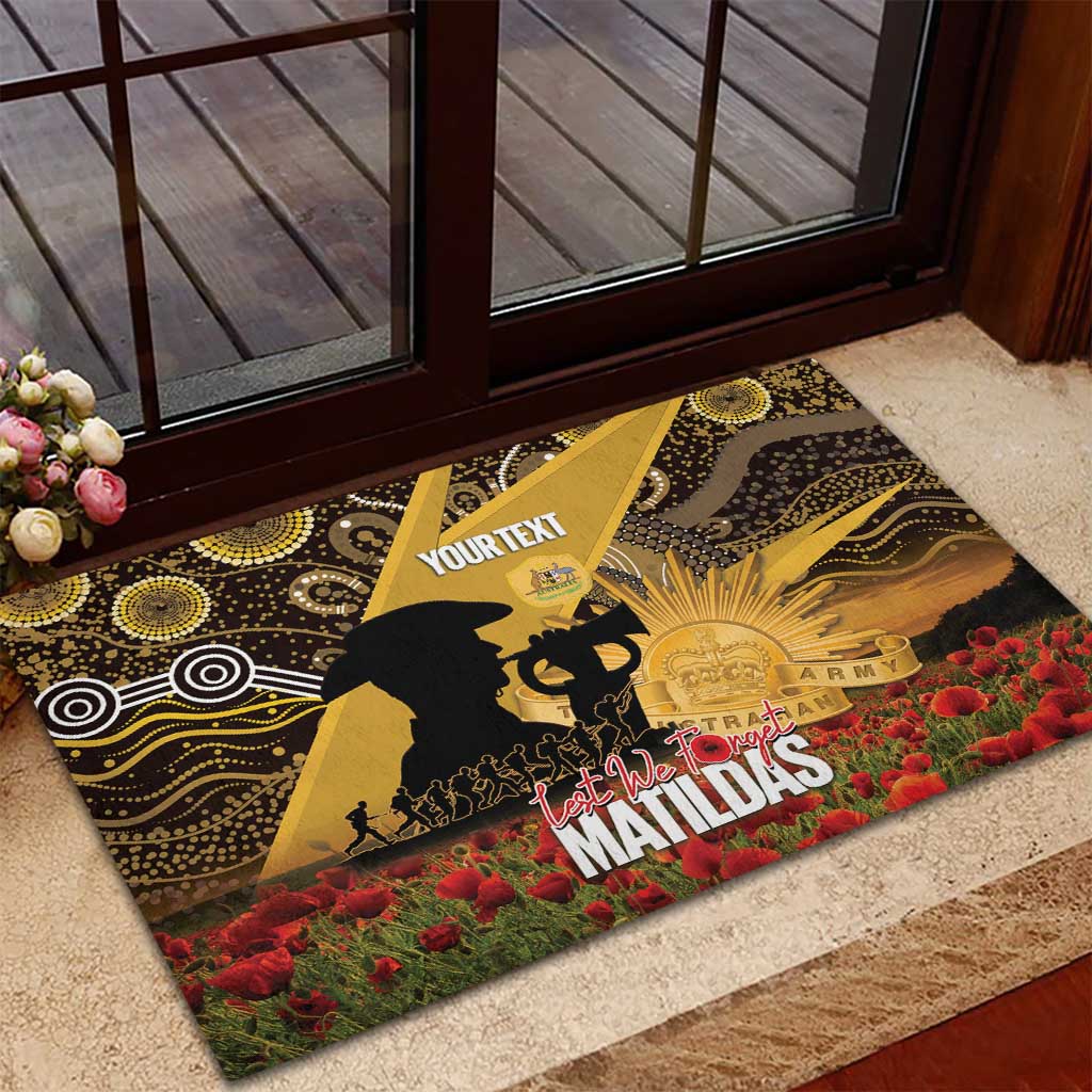 Personalised Australia Matildas ANZAC Day Rubber Doormat Last Post Poppy Lest We Forget