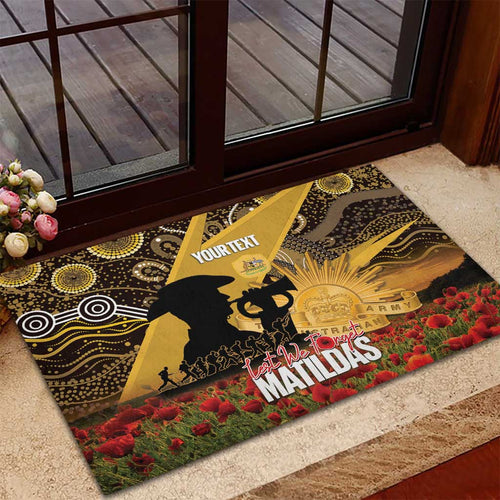 Personalised Australia Matildas ANZAC Day Rubber Doormat Last Post Poppy Lest We Forget