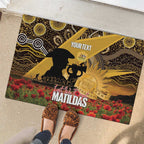 Personalised Australia Matildas ANZAC Day Rubber Doormat Last Post Poppy Lest We Forget