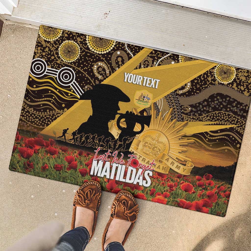 Personalised Australia Matildas ANZAC Day Rubber Doormat Last Post Poppy Lest We Forget