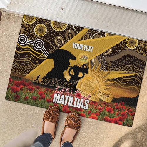 Personalised Australia Matildas ANZAC Day Rubber Doormat Last Post Poppy Lest We Forget