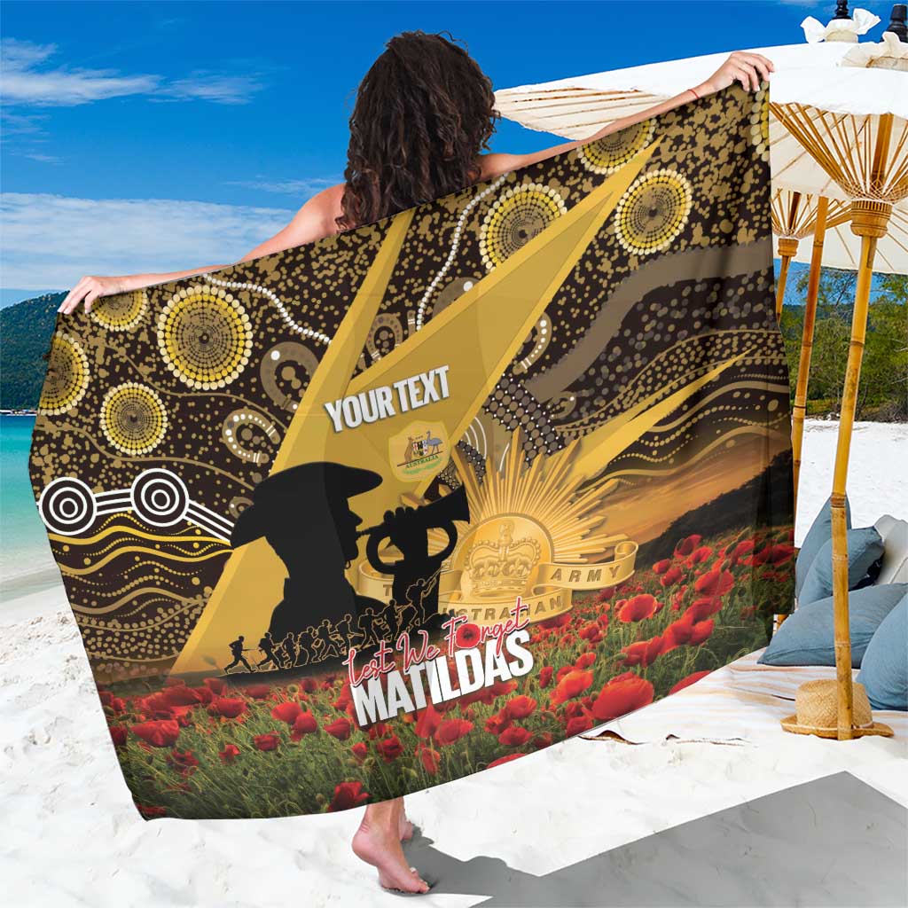 Personalised Australia Matildas ANZAC Day Sarong Last Post Poppy Lest We Forget