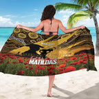 Personalised Australia Matildas ANZAC Day Sarong Last Post Poppy Lest We Forget