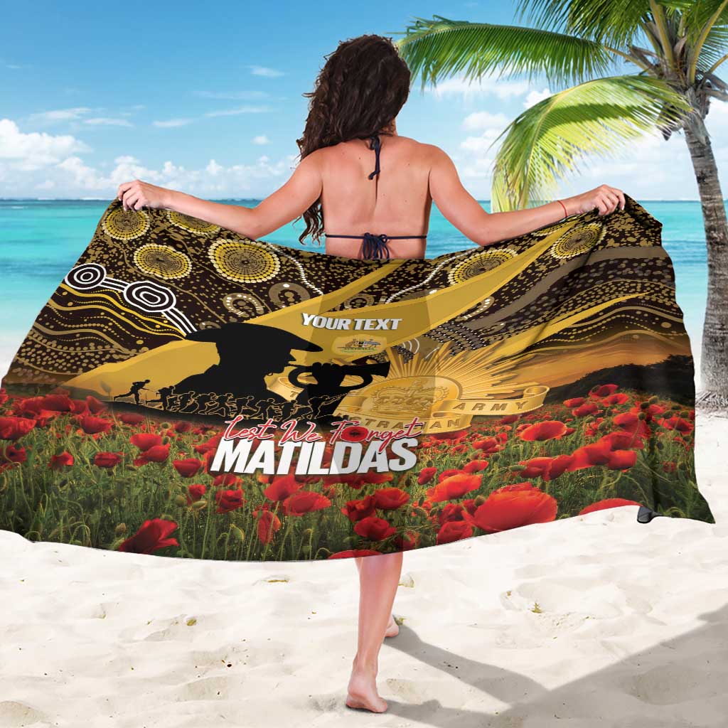 Personalised Australia Matildas ANZAC Day Sarong Last Post Poppy Lest We Forget