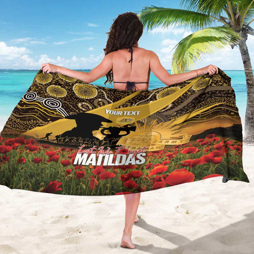 Personalised Australia Matildas ANZAC Day Sarong Last Post Poppy Lest We Forget