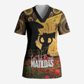 Personalised Australia Matildas ANZAC Day Scrub Top Last Post Poppy Lest We Forget