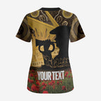 Personalised Australia Matildas ANZAC Day Scrub Top Last Post Poppy Lest We Forget