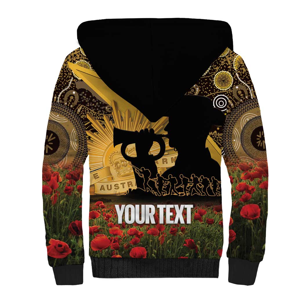Personalised Australia Matildas ANZAC Day Sherpa Hoodie Last Post Poppy Lest We Forget