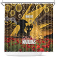 Personalised Australia Matildas ANZAC Day Shower Curtain Last Post Poppy Lest We Forget