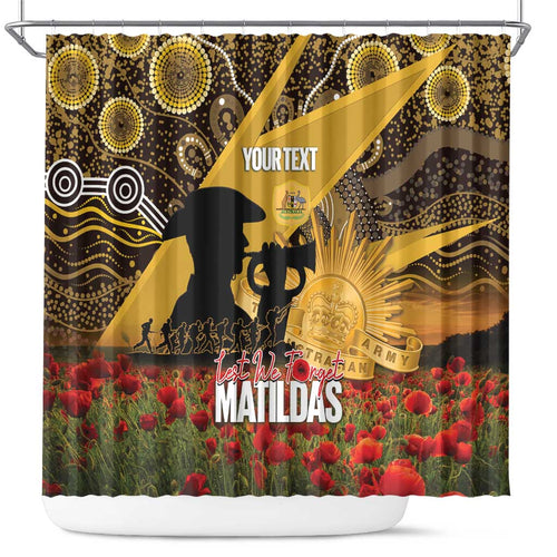 Personalised Australia Matildas ANZAC Day Shower Curtain Last Post Poppy Lest We Forget