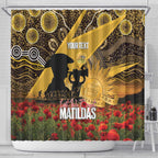 Personalised Australia Matildas ANZAC Day Shower Curtain Last Post Poppy Lest We Forget