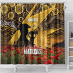Personalised Australia Matildas ANZAC Day Shower Curtain Last Post Poppy Lest We Forget