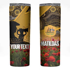 Personalised Australia Matildas ANZAC Day Skinny Tumbler Last Post Poppy Lest We Forget
