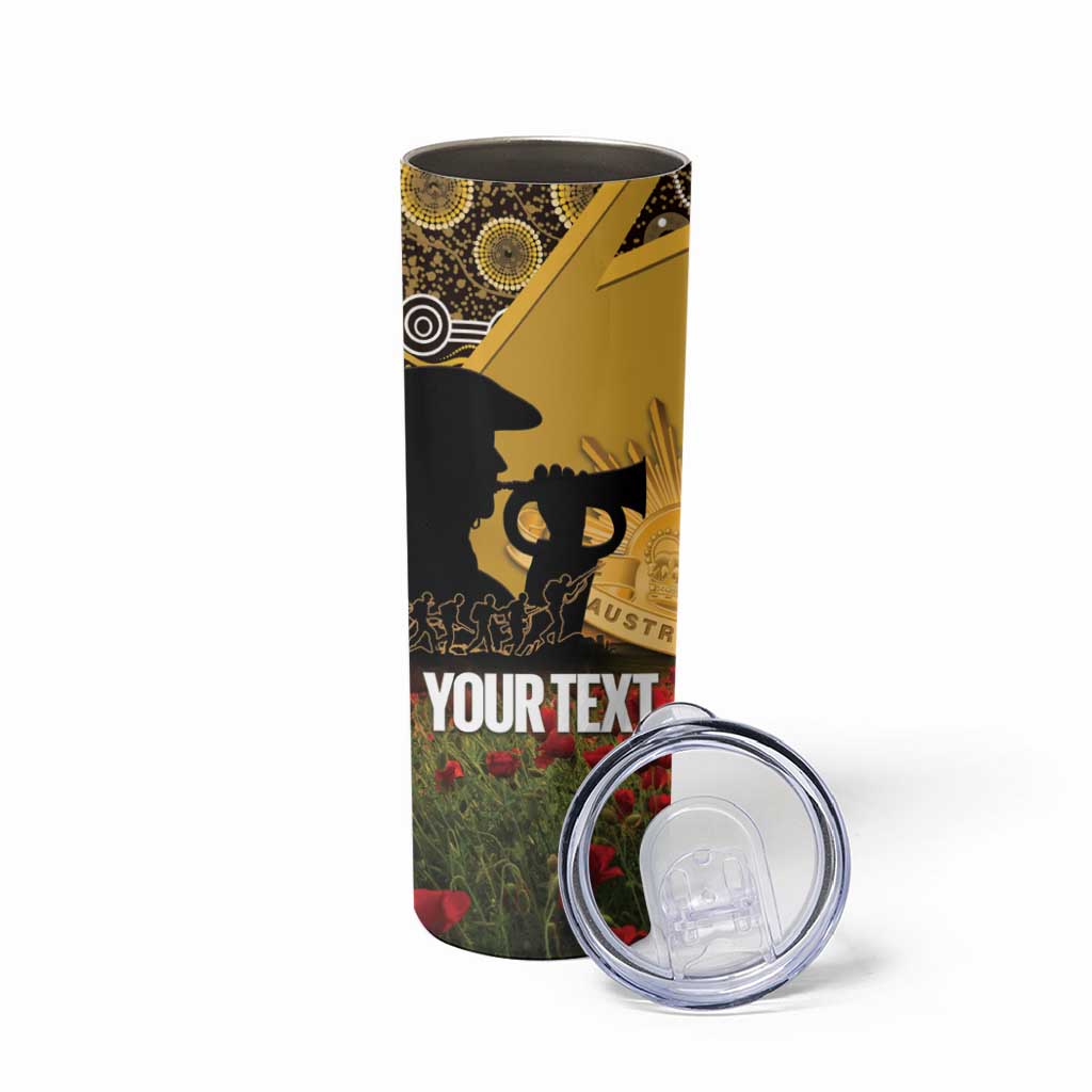 Personalised Australia Matildas ANZAC Day Skinny Tumbler Last Post Poppy Lest We Forget