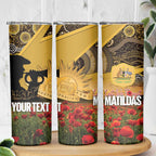 Personalised Australia Matildas ANZAC Day Skinny Tumbler Last Post Poppy Lest We Forget