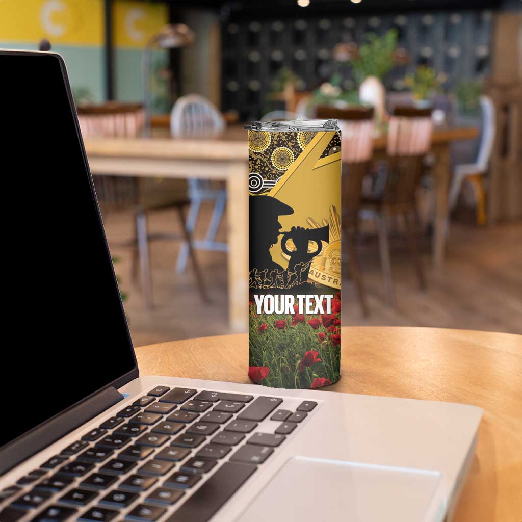 Personalised Australia Matildas ANZAC Day Skinny Tumbler Last Post Poppy Lest We Forget