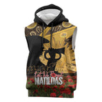 Personalised Australia Matildas ANZAC Day Sleeveless Hoodie Last Post Poppy Lest We Forget