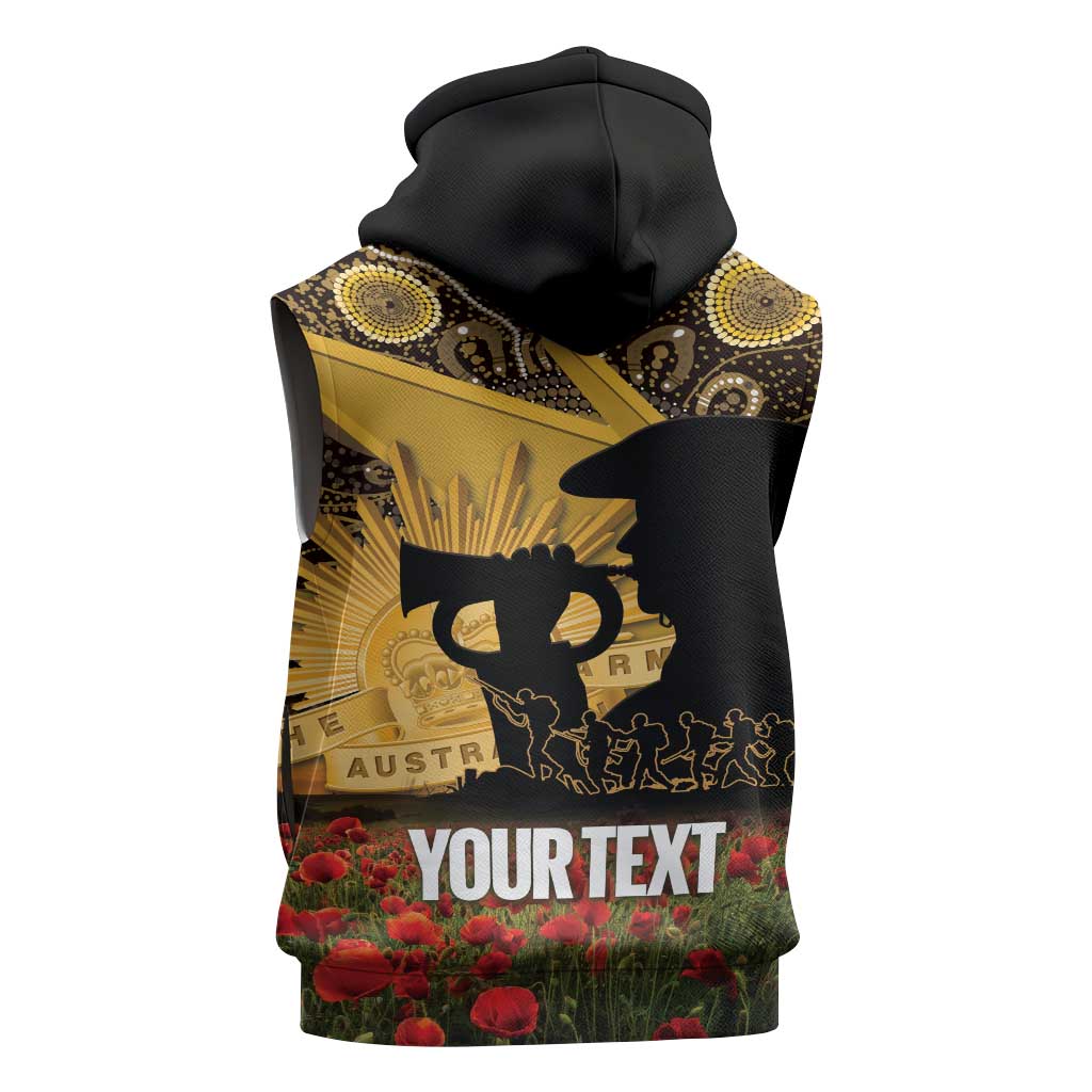 Personalised Australia Matildas ANZAC Day Sleeveless Hoodie Last Post Poppy Lest We Forget