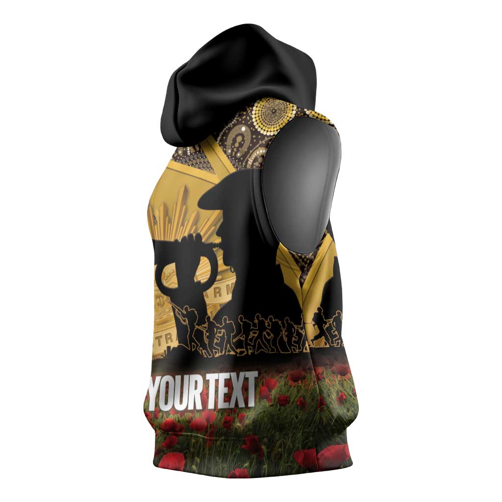 Personalised Australia Matildas ANZAC Day Sleeveless Hoodie Last Post Poppy Lest We Forget
