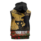 Personalised Australia Matildas ANZAC Day Sleeveless Zip Hoodie Last Post Poppy Lest We Forget