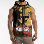 Personalised Australia Matildas ANZAC Day Sleeveless Zip Hoodie Last Post Poppy Lest We Forget