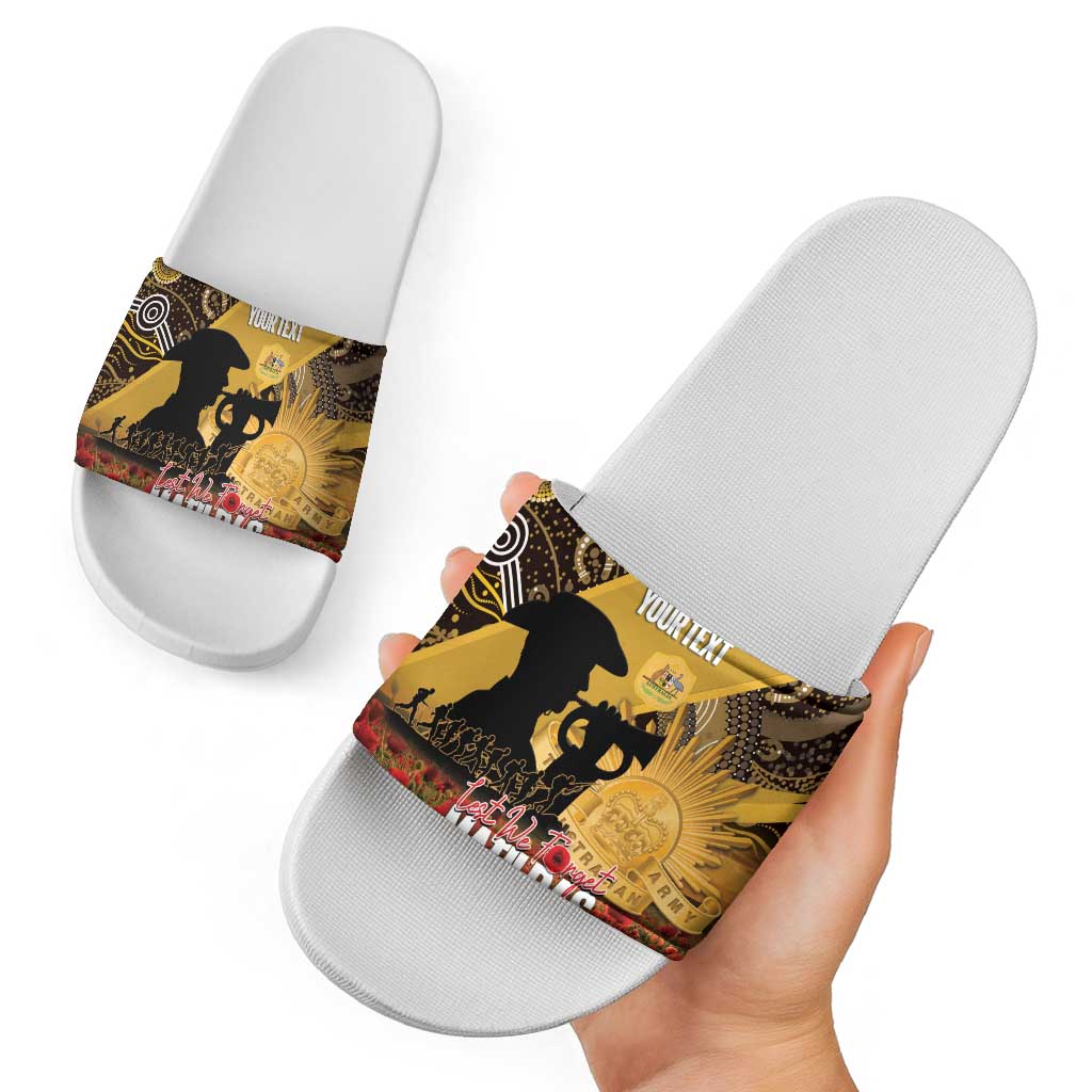 Personalised Australia Matildas ANZAC Day Slide Sandals Last Post Poppy Lest We Forget