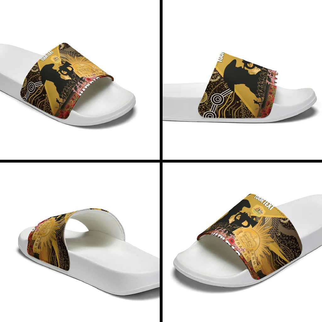 Personalised Australia Matildas ANZAC Day Slide Sandals Last Post Poppy Lest We Forget