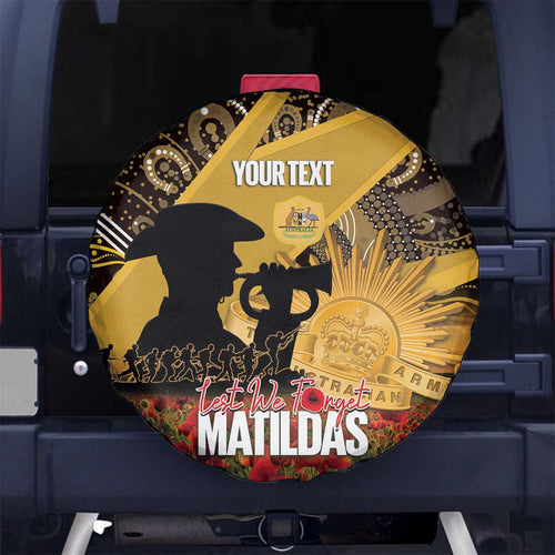 Personalised Australia Matildas ANZAC Day Spare Tire Cover Last Post Poppy Lest We Forget