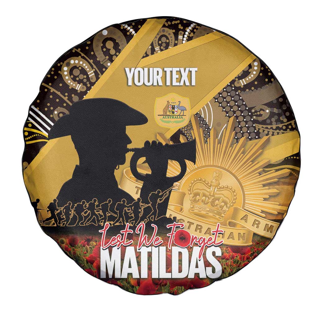 Personalised Australia Matildas ANZAC Day Spare Tire Cover Last Post Poppy Lest We Forget