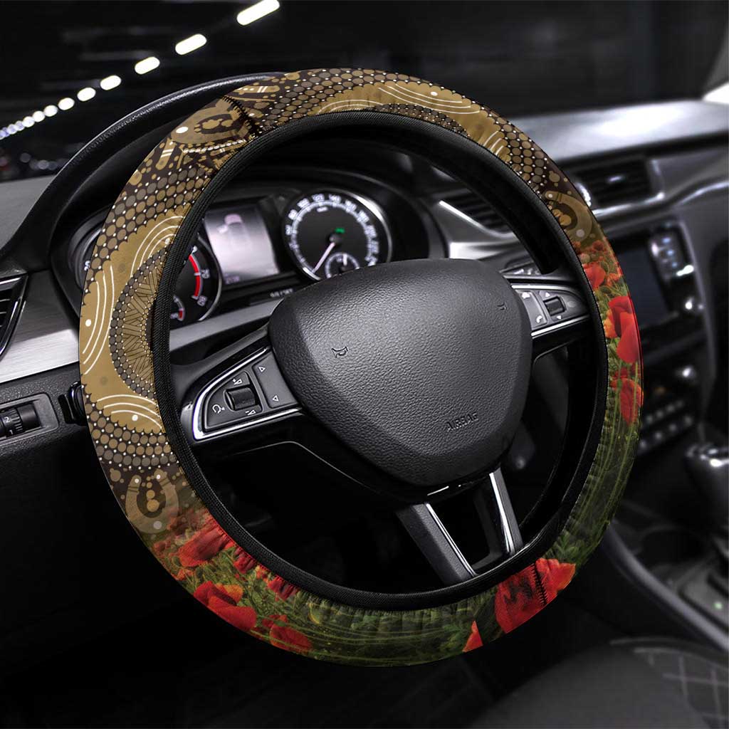 Australia Matildas ANZAC Day Steering Wheel Cover Last Post Poppy Lest We Forget