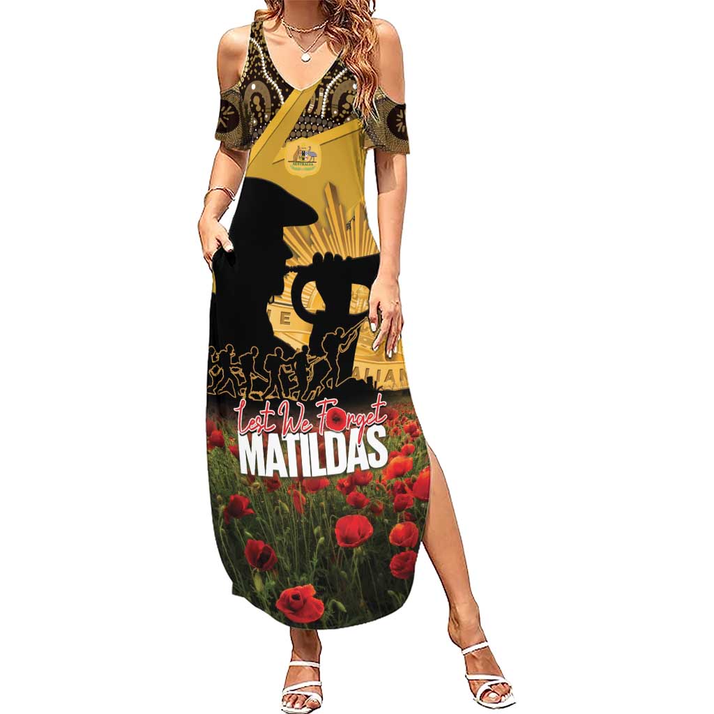 Personalised Australia Matildas ANZAC Day Summer Maxi Dress Last Post Poppy Lest We Forget