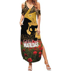 Personalised Australia Matildas ANZAC Day Summer Maxi Dress Last Post Poppy Lest We Forget