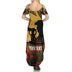 Personalised Australia Matildas ANZAC Day Summer Maxi Dress Last Post Poppy Lest We Forget
