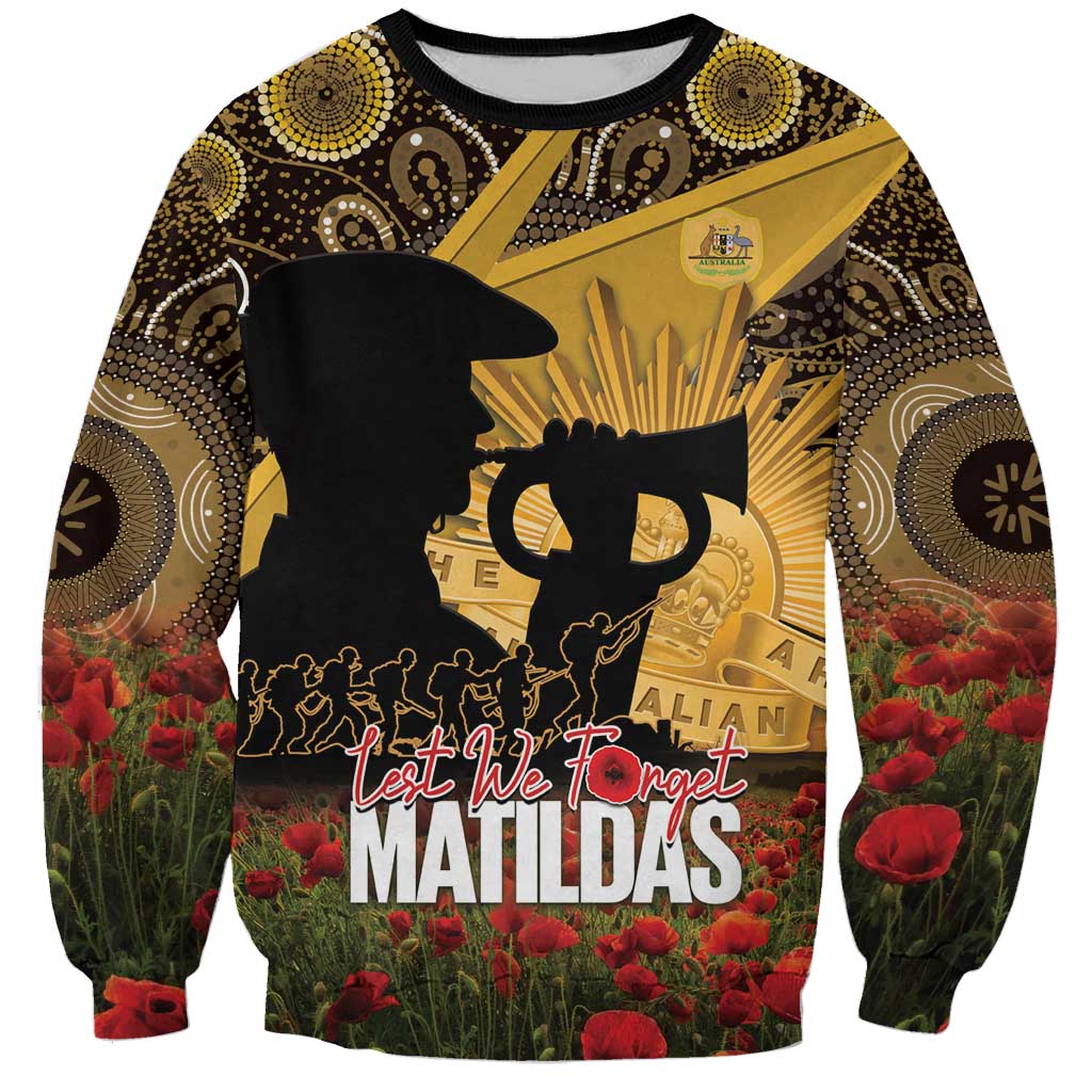 Personalised Australia Matildas ANZAC Day Sweatshirt Last Post Poppy Lest We Forget
